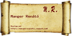 Manger Renátó névjegykártya